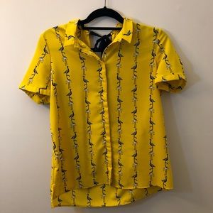 Zara button down short sleeves top